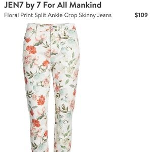 Anthropologie JEN7 7 For All Mankind Floral Jeans